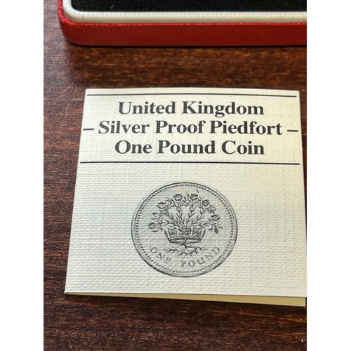 405 - Silver proof 1983 £1 coin uncirculated piedfort. 19 g limited issue 15,000