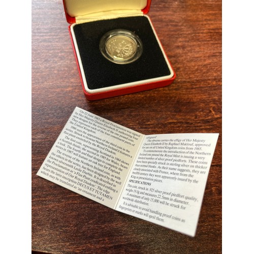 405 - Silver proof 1983 £1 coin uncirculated piedfort. 19 g limited issue 15,000