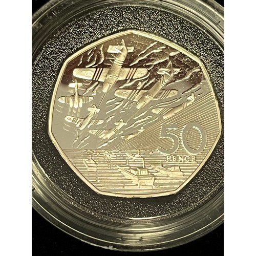 408 - 1944 to 1994. Silver proof D-Day commemorative, 50p coin