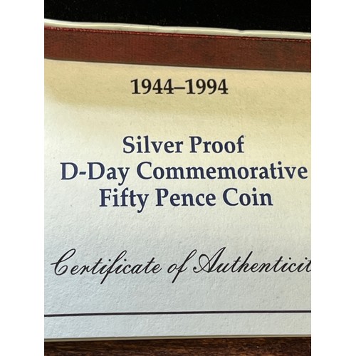 408 - 1944 to 1994. Silver proof D-Day commemorative, 50p coin