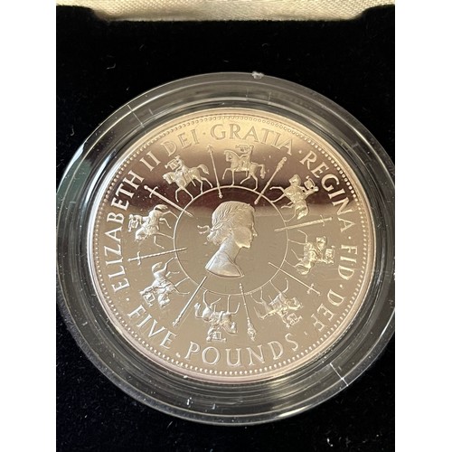 409 - 1953 to 1993. Coronation, 40th anniversary, silver proof £5 crown.