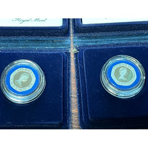 432 - Two boxed silver proof 20p coins, 1982, boxed with certificates