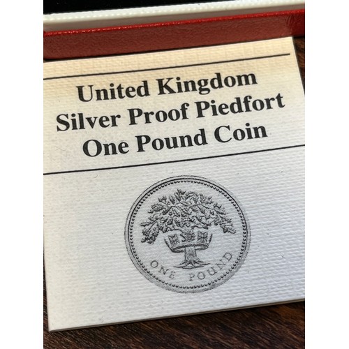 437 - Silver proof piedfort £1 coin 1987, Boxed with certificate