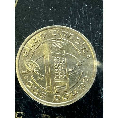 443 - Isle of Man, 1988, £1 coin uncirculated, mobile phone