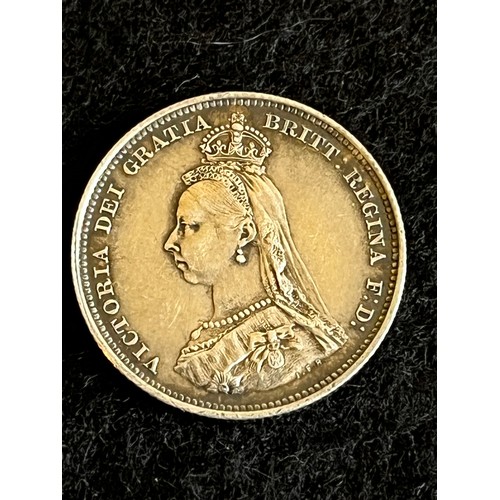 484 - Victorian, Silver shilling dated 1887