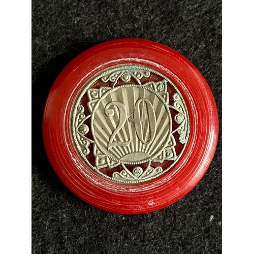 486 - Art Deco French Vichy 20 Casino poker chip