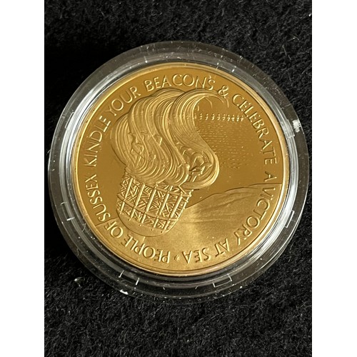 489 - Gold plated 1988, 400th anniversary of the destruction of the Armada.