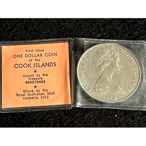 492 - Proof Cook Islands, $1 coin 1972, depicting Tangaroa ancient God of creation water, the ocean naviga... 