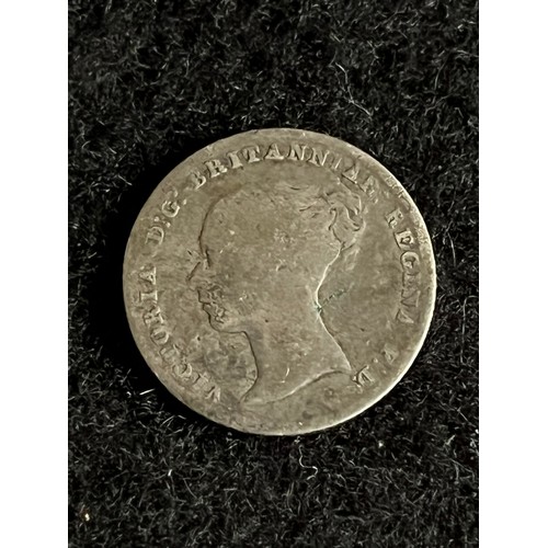 496 - One grout or four pence silver coin dated, 1844