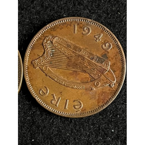 503 - Two Irish one penny pieces, 1928 and 1949