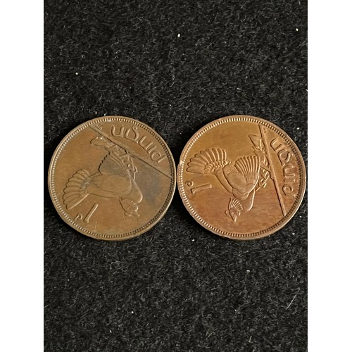 503 - Two Irish one penny pieces, 1928 and 1949