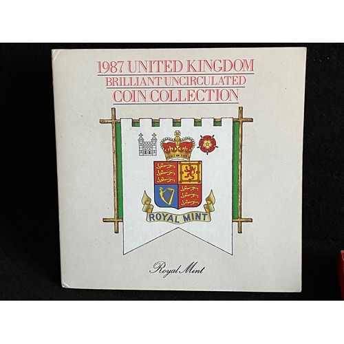 519 - United Kingdom brilliant uncirculated coin collection 1987 mounted on card.