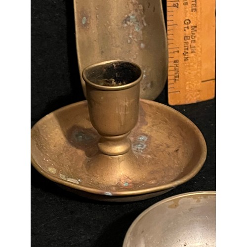 541 - Brass knickknacks. including a candlestick