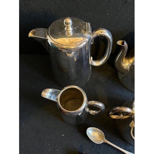 596 - Walker and Hall and similar, silver plated Tea and coffee set.