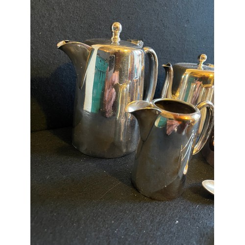 596 - Walker and Hall and similar, silver plated Tea and coffee set.