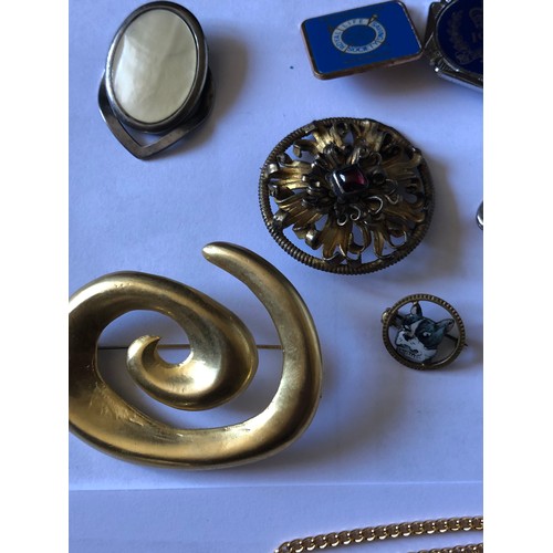 74 - Small collection of miscellaneous jewellery to include chains paperweight badges and earrings