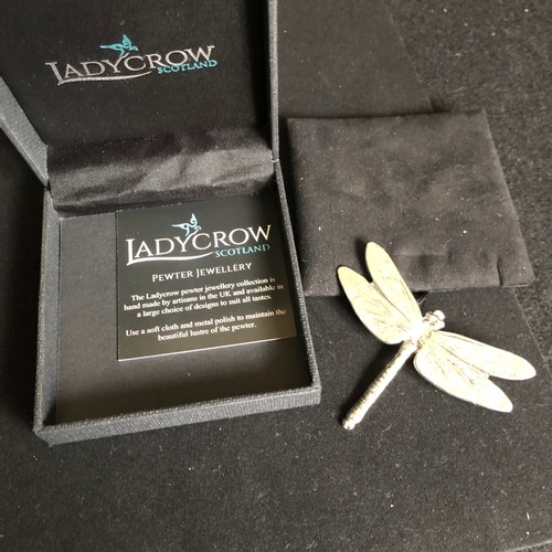 75 - LadyCrow Dragonfly brooch in box