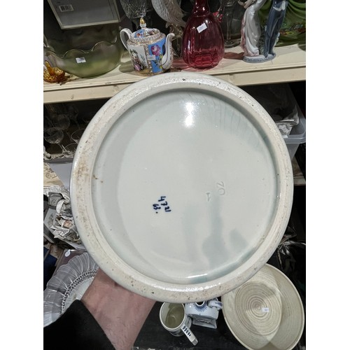 Three examples of Delph porcelain.