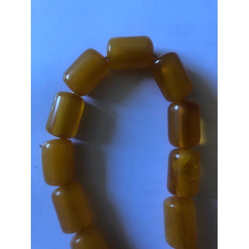 65 - Faux Butterscotch Amber bead necklace