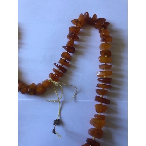 66 - Real Amber chip necklace