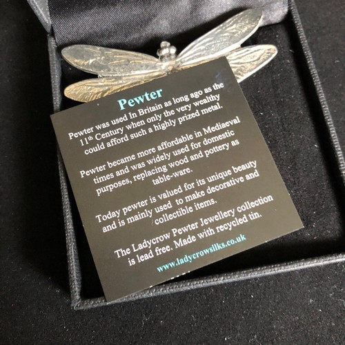 69 - LadyCrow Dragonfly brooch in box