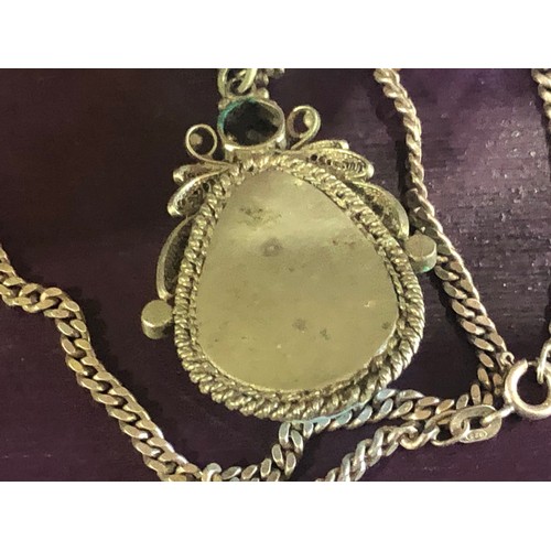 70 - A fabulous antique Victorian pendant from the late 19th Century built around a mammoth cabochon moon... 