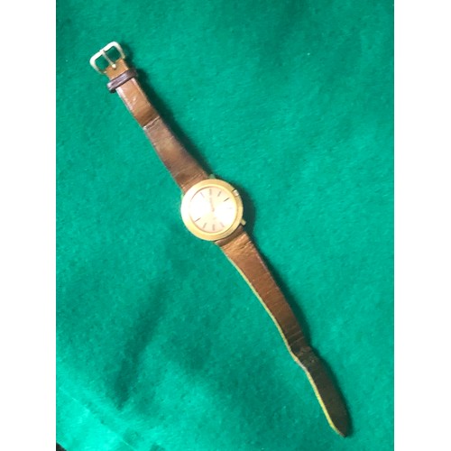 80 - Omega De Ville Gold ladies watch. On Rolex leather strap.