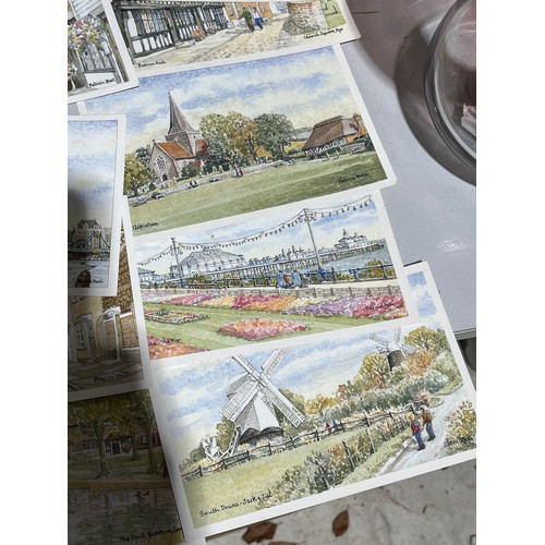 135 - Collectable unused postcards - Judges of Hastings all signed Patricia Hall, all different.