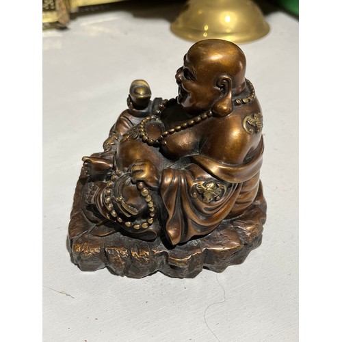 139 - Bronze Buddha with bat detail and character marks