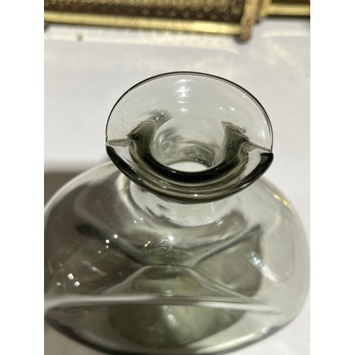 140 - Holmgaard doughnut shaped smoke glass decanter