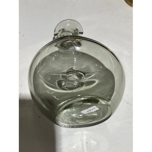 140 - Holmgaard doughnut shaped smoke glass decanter