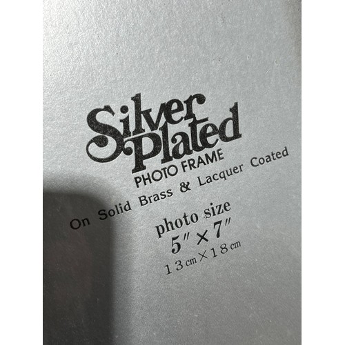 184 - Silver plated on solid brass photo frame