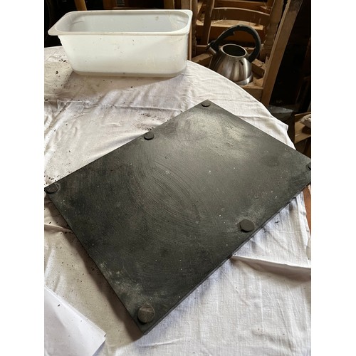 351 - Black marble food preparation board on rubber feet