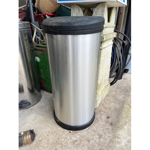 355 - Stainless steel push button bin