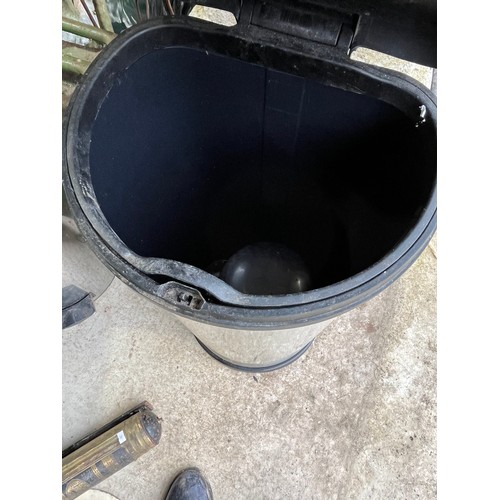 355 - Stainless steel push button bin