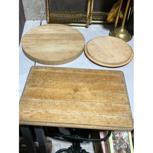 362 - 3 wooden bread boards