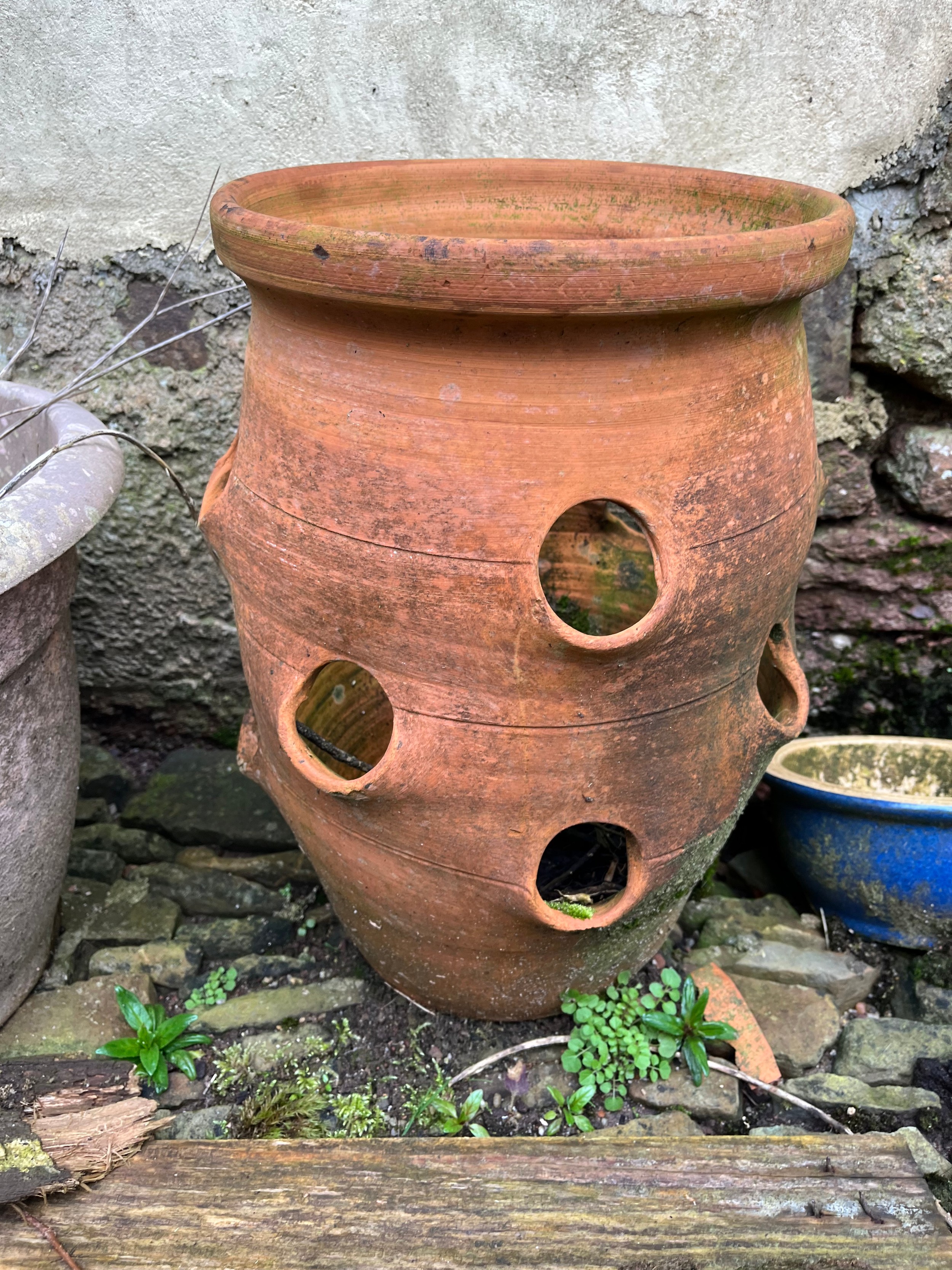 Large strawberry planter, frost damage to base as pictured pieces could ...