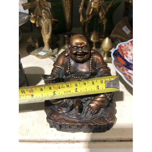 139 - Bronze Buddha with bat detail and character marks