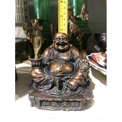 139 - Bronze Buddha with bat detail and character marks