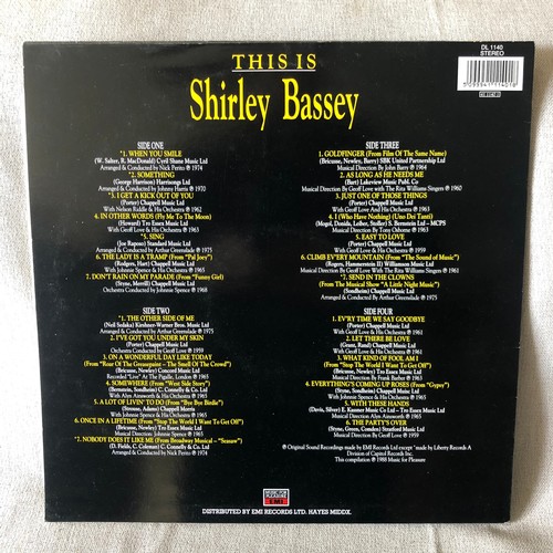 4 - This is Shirley Bassey. Two LPs . Music for pleasure, EMI  DL1140