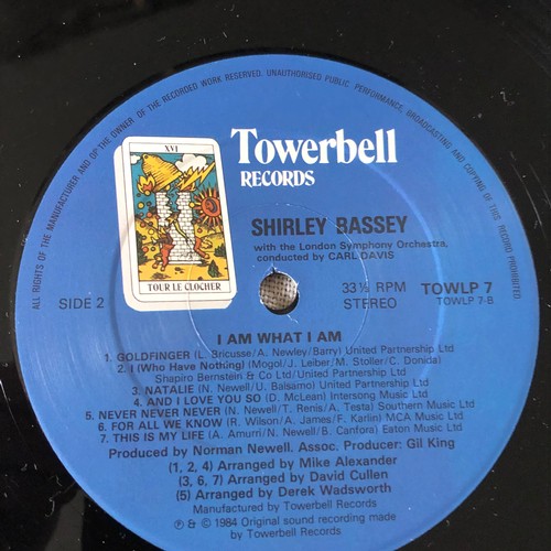 16 - Shirley Bassey. I am what I am with the London Symphony Orchestra. Towerbell Records TOW LP7