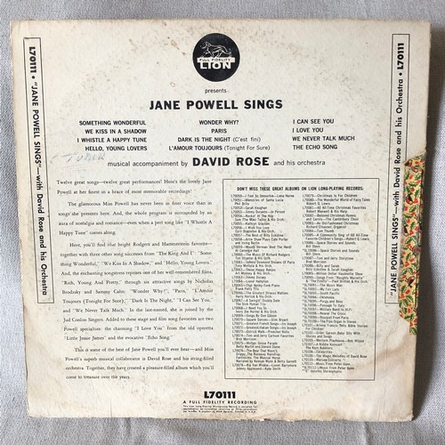20 - Jane Powell sings with David Rose and his Orchestra. Lion L70111