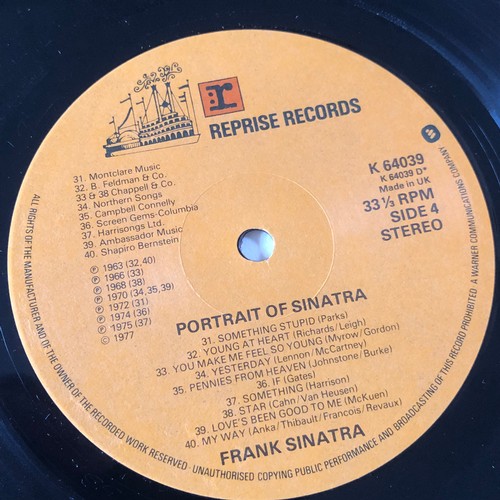 37 - Portrait of Sinatra. 40 songs from the life of a man. Reprise records K64039.