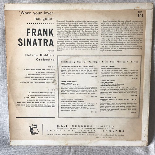 38 - Frank Sinatra. When your lover has gone. Encore. Capital records. ENC101