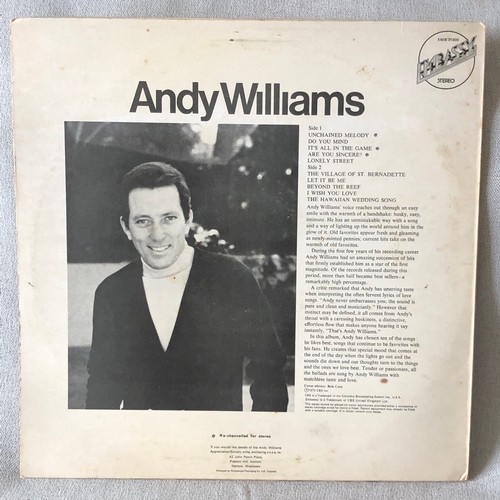 49 - Andy Williams Embassy records stereo EMB 31000