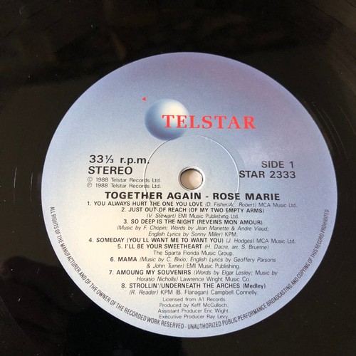 59 - Rose Marie. Together again. 16 favourite songs just for you. Telstar. STAR 2333