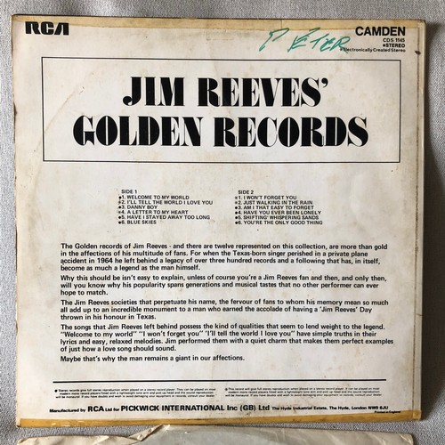 61 - Jim Reeves golden records. RCA records for Pickwick International  Camden. CDS1145.Misprint with two... 