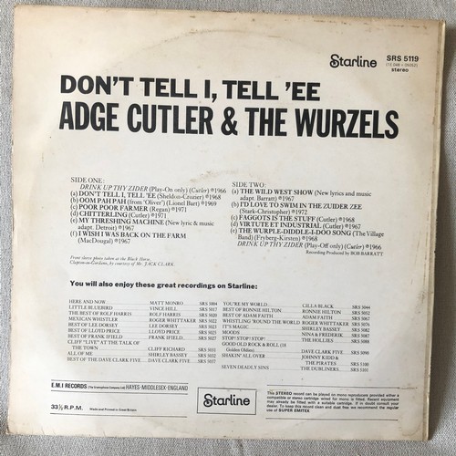 69 - Adge Cutler & the Wurzels. “Don’t tell I, tell’ee” Starline records EMI. SRS 5119