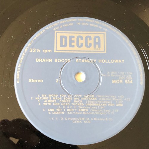 79 - Stanley Holloway. Brahn boots. Decca Records. MOR534 stereo