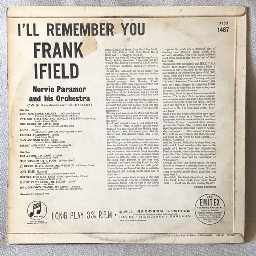 83 - Frank Ifield. I’ll remember you. Mono Columbia 33SX1467
